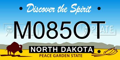 M085OT North Dakota License Plate