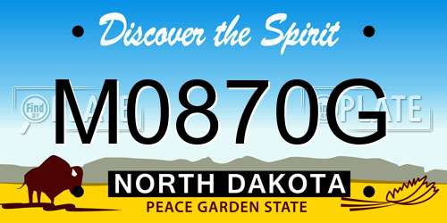 M0870G North Dakota License Plate