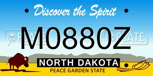 M0880Z North Dakota License Plate