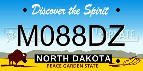 M088DZ North Dakota License Plate