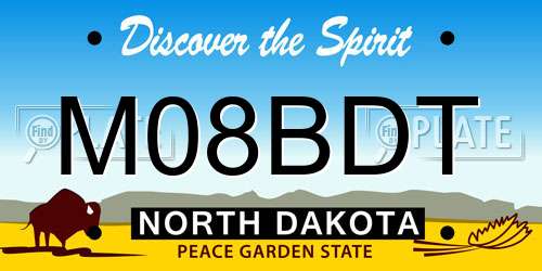 M08BDT North Dakota License Plate