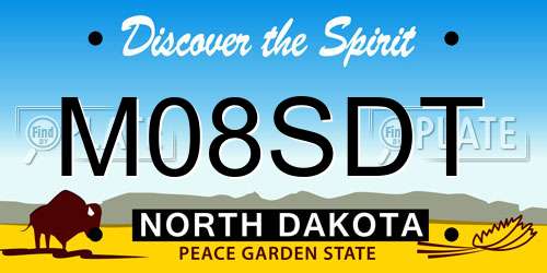 M08SDT North Dakota License Plate
