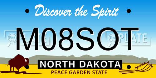 M08SOT North Dakota License Plate