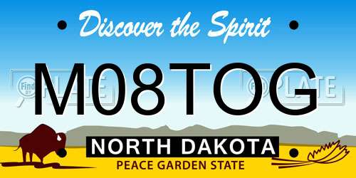 M08TOG North Dakota License Plate