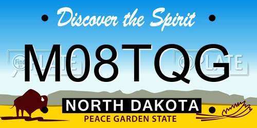 M08TQG North Dakota License Plate