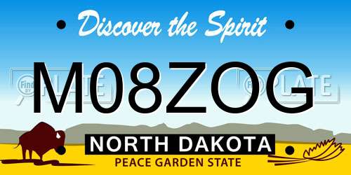 M08ZOG North Dakota License Plate
