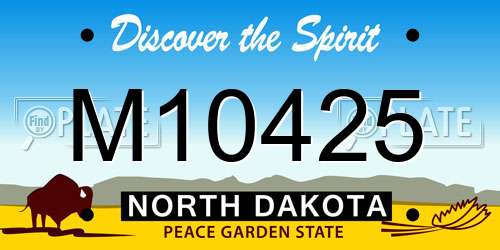 M10425 North Dakota License Plate