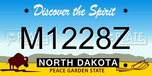 M1228Z North Dakota License Plate