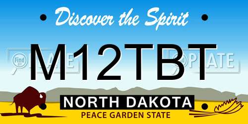 M12TBT North Dakota License Plate