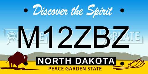 M12ZBZ North Dakota License Plate