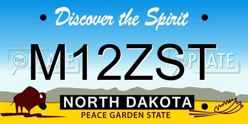 M12ZST North Dakota License Plate