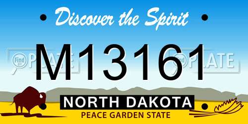 M13161 North Dakota License Plate