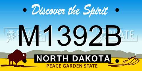 M1392B North Dakota License Plate