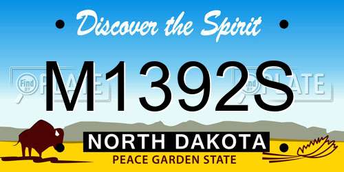 M1392S North Dakota License Plate