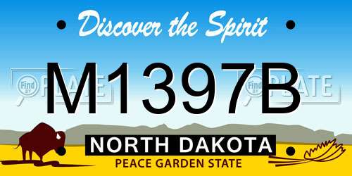 M1397B North Dakota License Plate