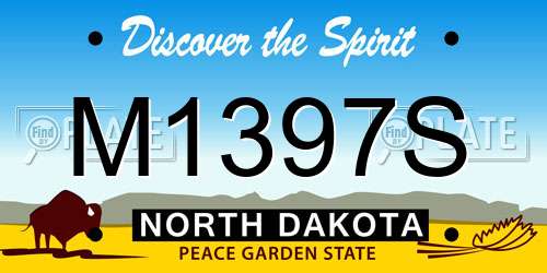 M1397S North Dakota License Plate