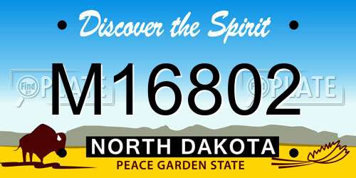 M16802 North Dakota License Plate