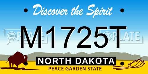 M1725T North Dakota License Plate