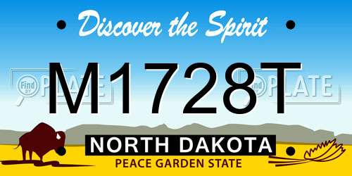 M1728T North Dakota License Plate