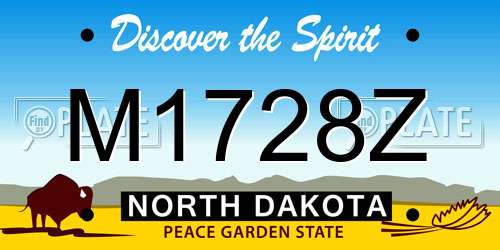 M1728Z North Dakota License Plate