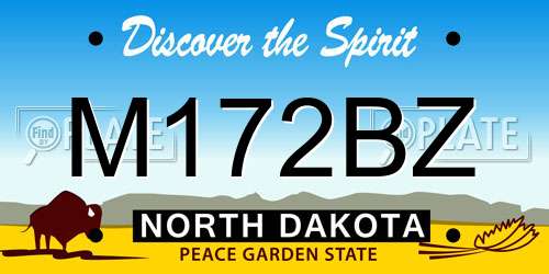 M172BZ North Dakota License Plate