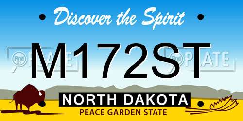 M172ST North Dakota License Plate