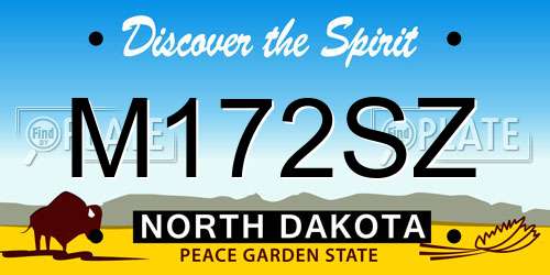 M172SZ North Dakota License Plate