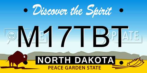 M17TBT North Dakota License Plate