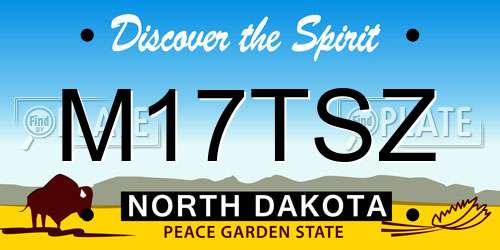 M17TSZ North Dakota License Plate