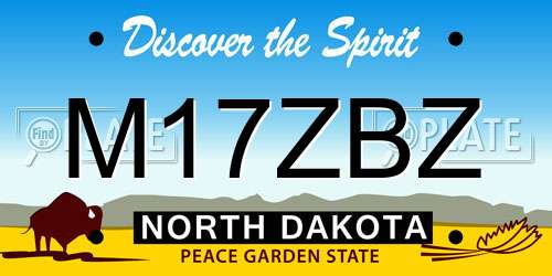 M17ZBZ North Dakota License Plate