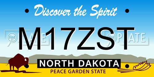 M17ZST North Dakota License Plate