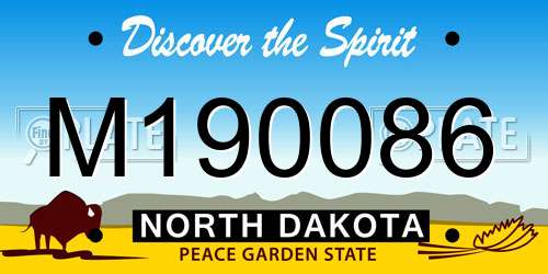 M190086 North Dakota License Plate