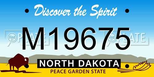 M19675 North Dakota License Plate