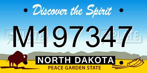 M197347 North Dakota License Plate