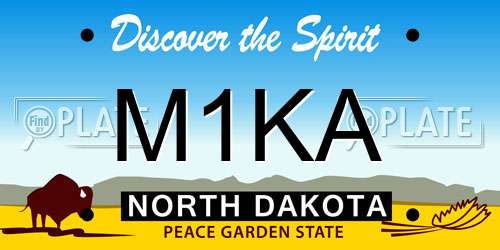 M1KA North Dakota License Plate