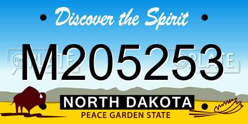 M205253 North Dakota License Plate