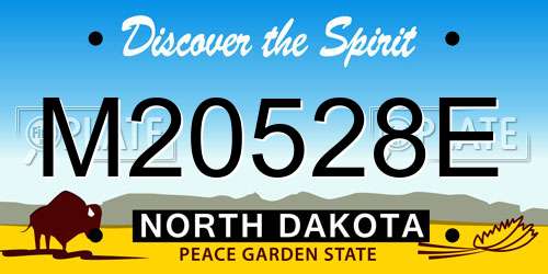 M20528E North Dakota License Plate