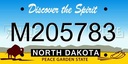 M205783 North Dakota License Plate
