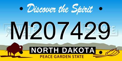 M207429 North Dakota License Plate