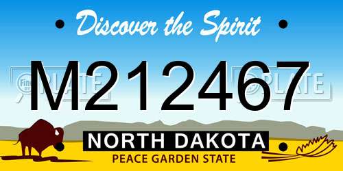 M212467 North Dakota License Plate