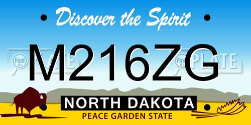 M216ZG North Dakota License Plate