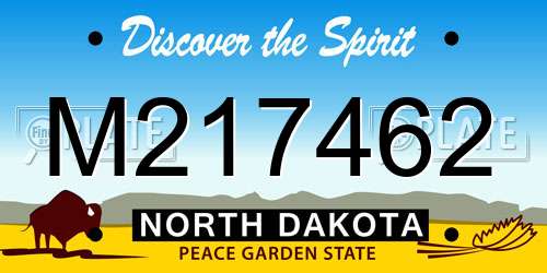 M217462 North Dakota License Plate