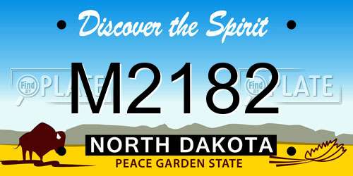 M2182 North Dakota License Plate