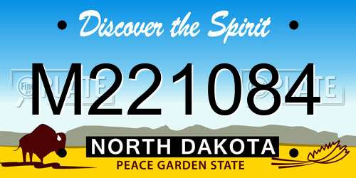 M221084 North Dakota License Plate