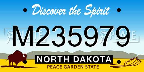 M235979 North Dakota License Plate