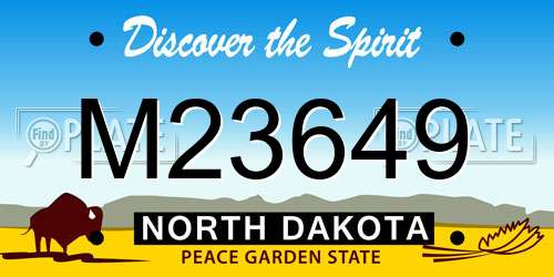 M23649 North Dakota License Plate