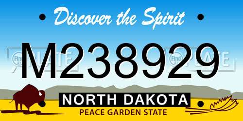 M238929 North Dakota License Plate