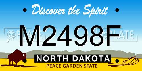 M2498F North Dakota License Plate