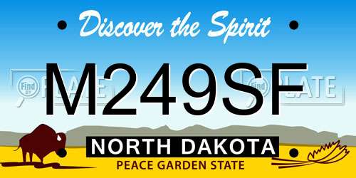 M249SF North Dakota License Plate
