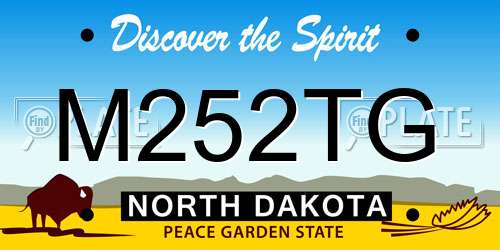 M252TG North Dakota License Plate